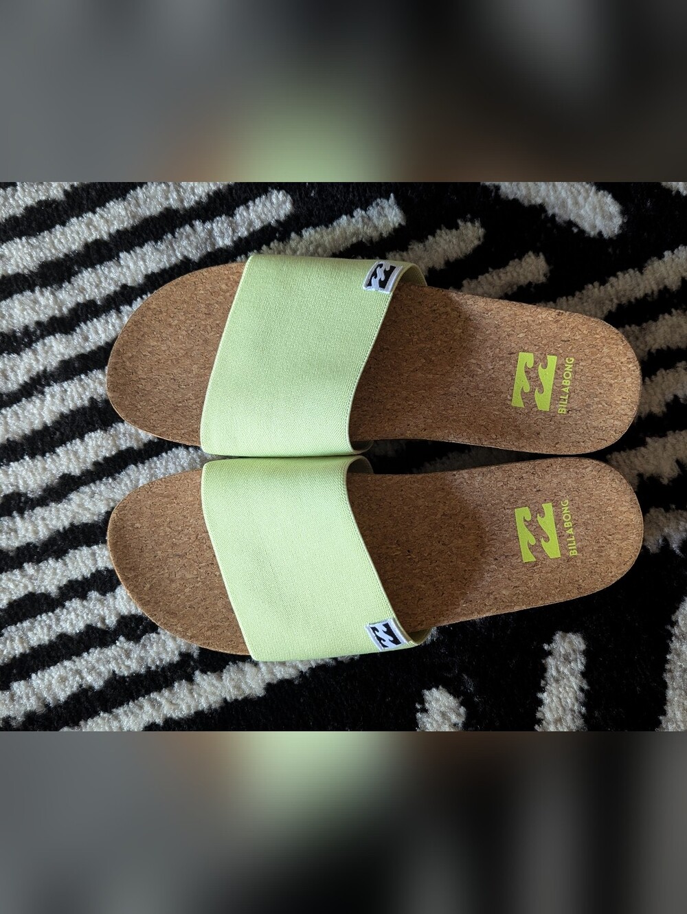 Billabong Cork Slide Sandals with Mint Strap